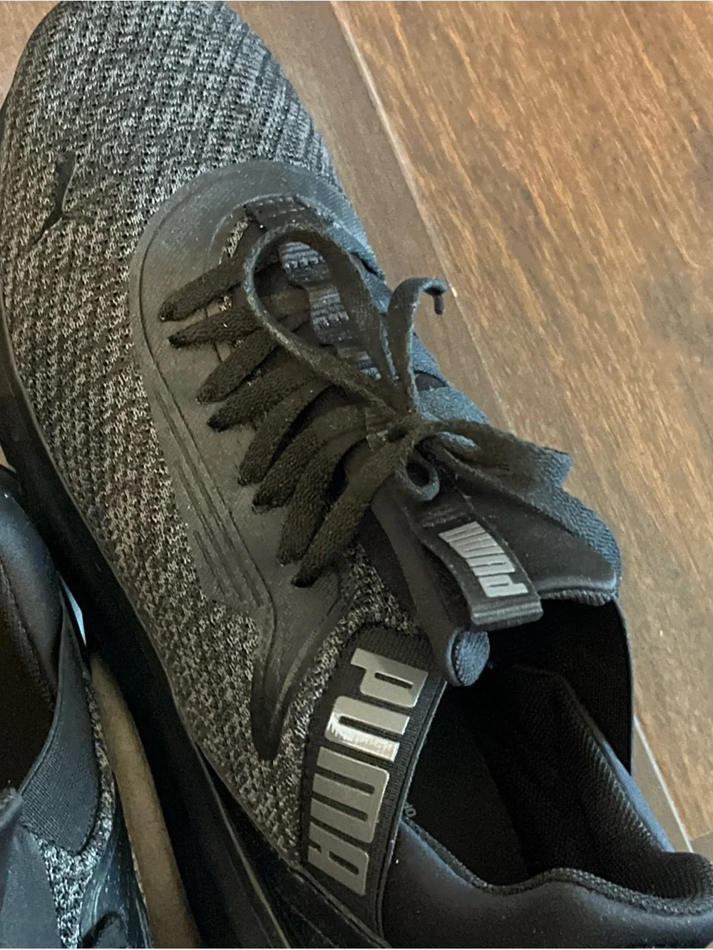 Puma Black and Gray Sneaker Interior Label Detail